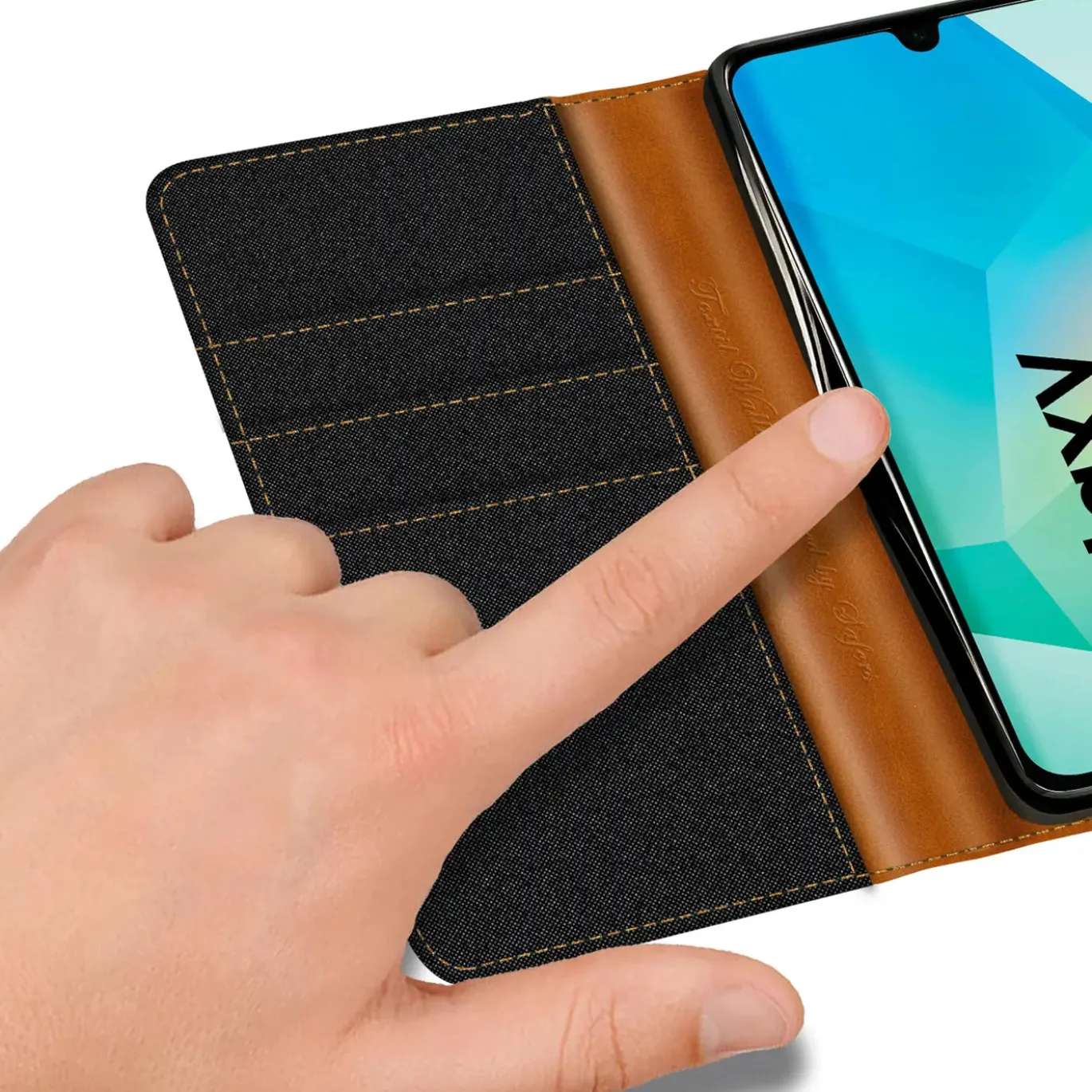 Samsung Galaxy A16 5G - Jeanslook Klapphülle mit Kartenfach
