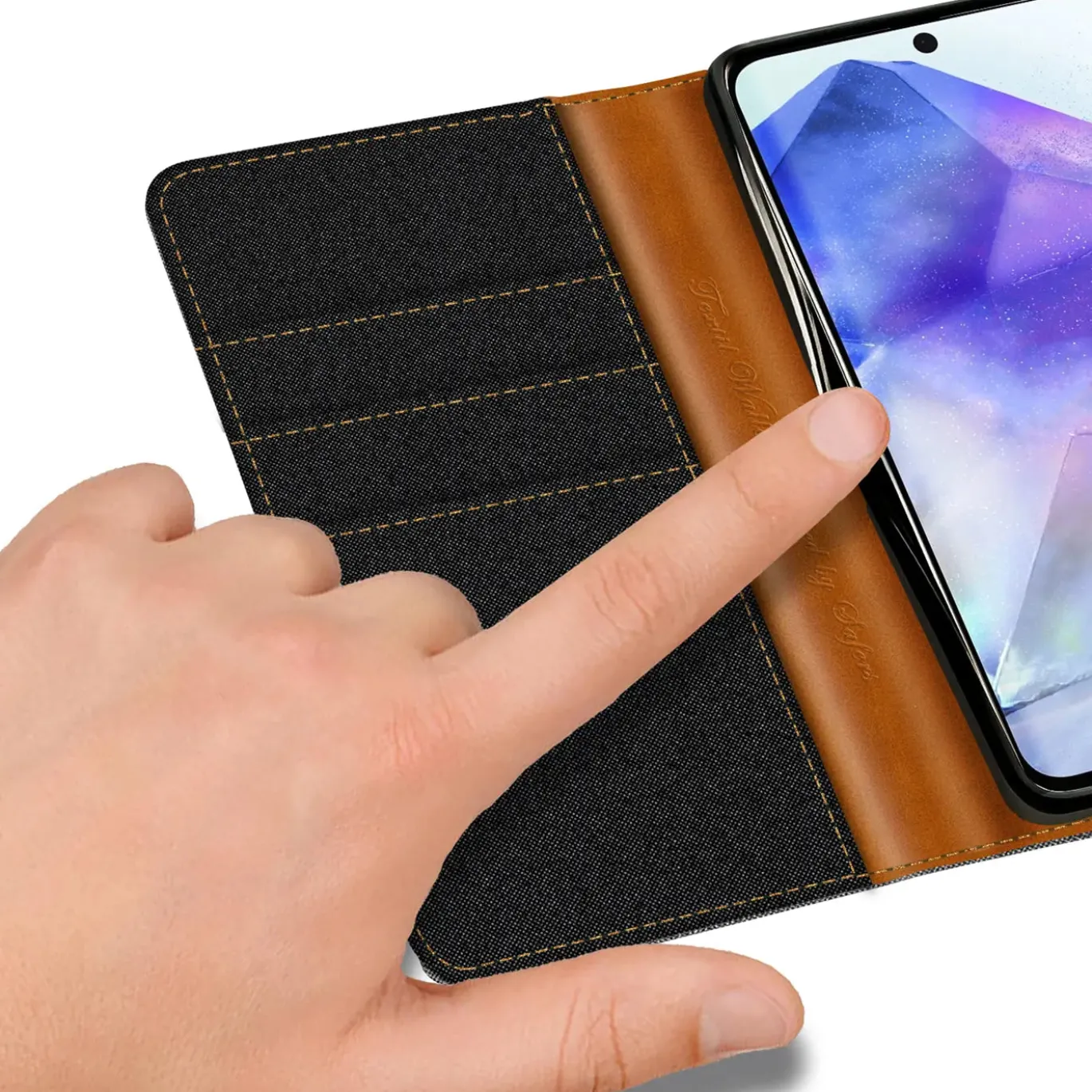 Samsung Galaxy A36 5G - Jeanslook Klapphülle mit Kartenfach