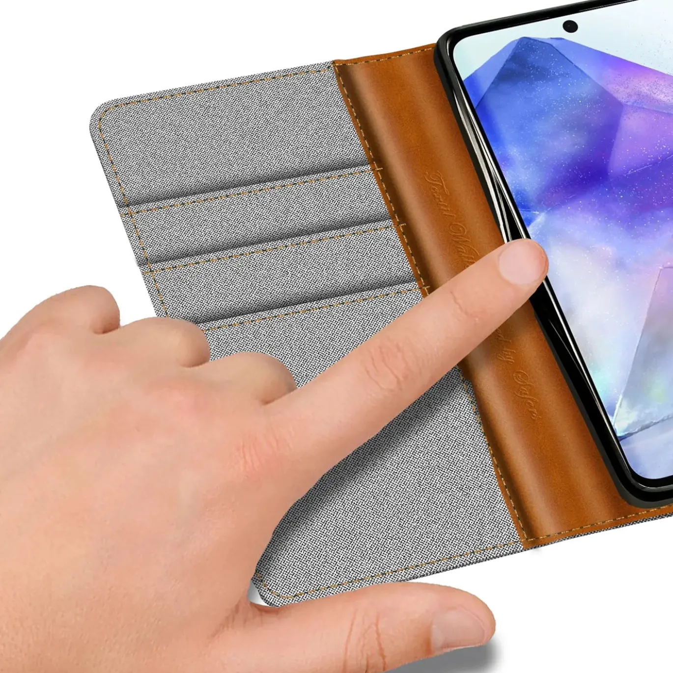 Samsung Galaxy A36 5G - Jeanslook Klapphülle mit Kartenfach