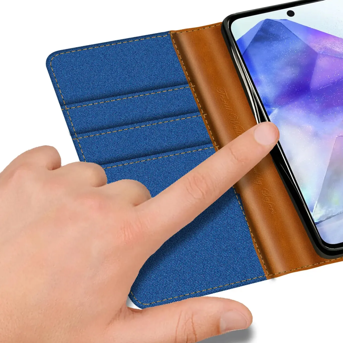 Samsung Galaxy A56 5G - Jeanslook Klapphülle mit Kartenfach