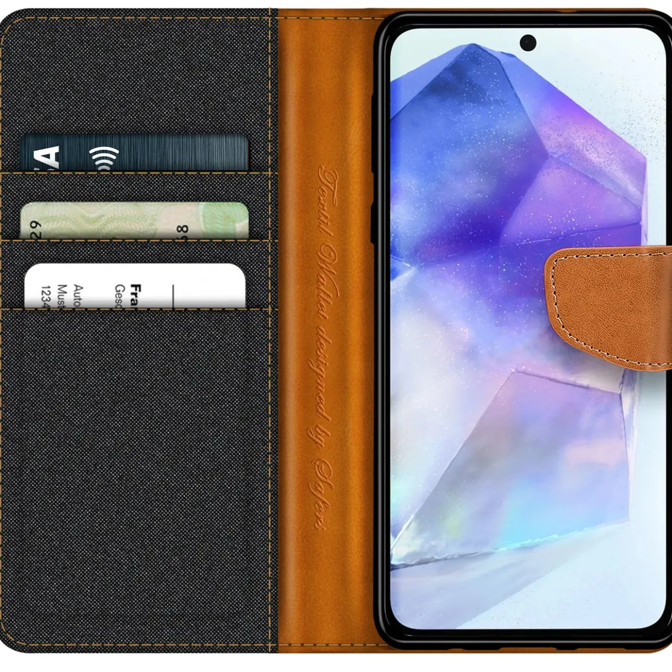 Samsung Galaxy A56 5G - Jeanslook Klapphülle mit Kartenfach