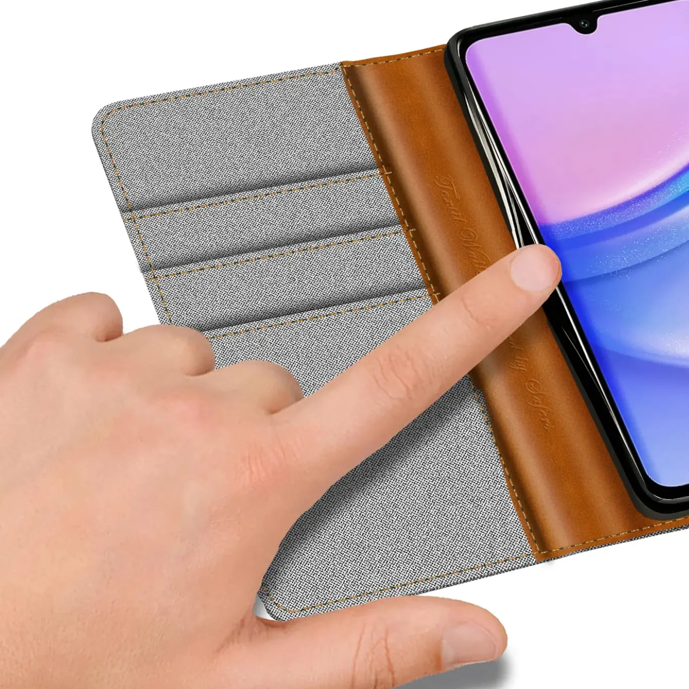 Samsung Galaxy A35 5G - Jeanslook Klapphülle mit Kartenfach