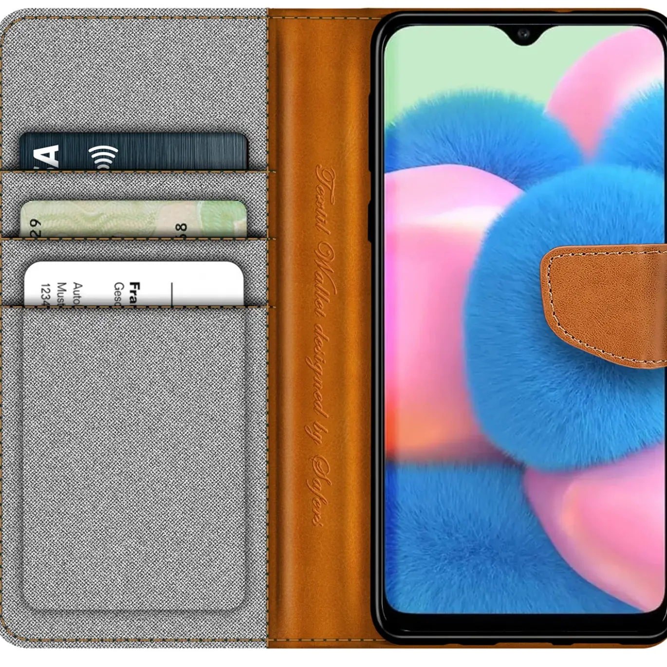 Samsung Galaxy A13 4G - Jeanslook Klapphülle mit Kartenfach