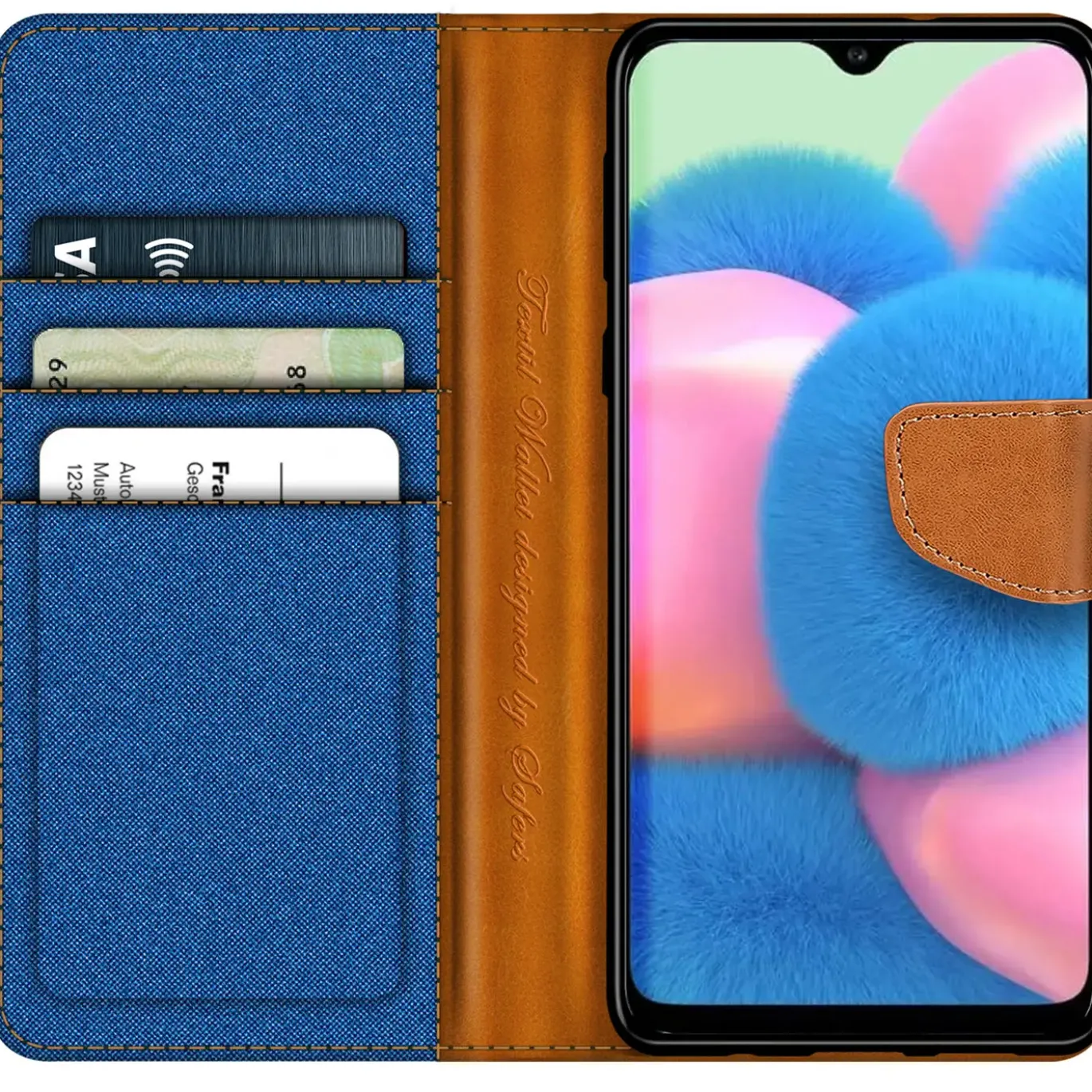 Samsung Galaxy A13 4G - Jeanslook Klapphülle mit Kartenfach