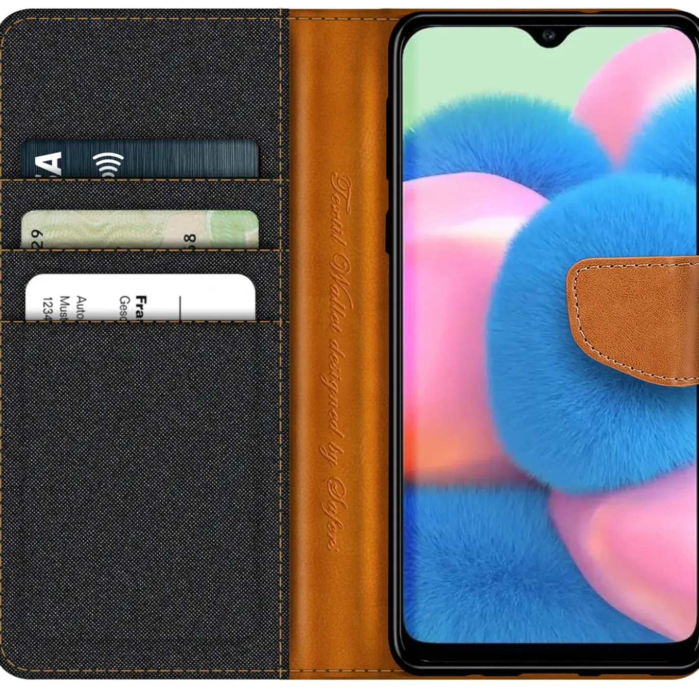 Samsung Galaxy A13 4G - Jeanslook Klapphülle mit Kartenfach