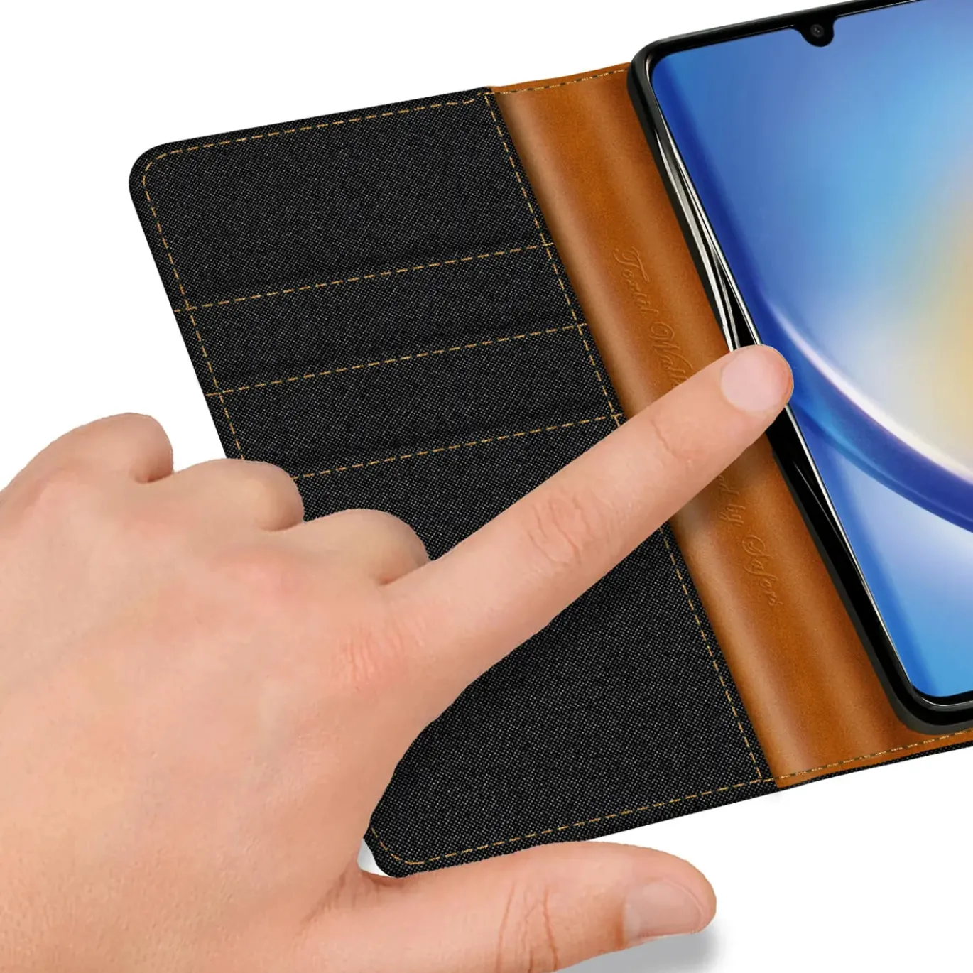 Samsung Galaxy A34 5G - Jeanslook Klapphülle mit Kartenfach