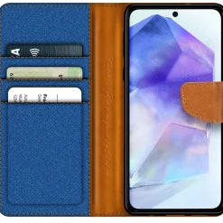 Samsung Galaxy A55 5G - Jeanslook Klapphülle mit Kartenfach