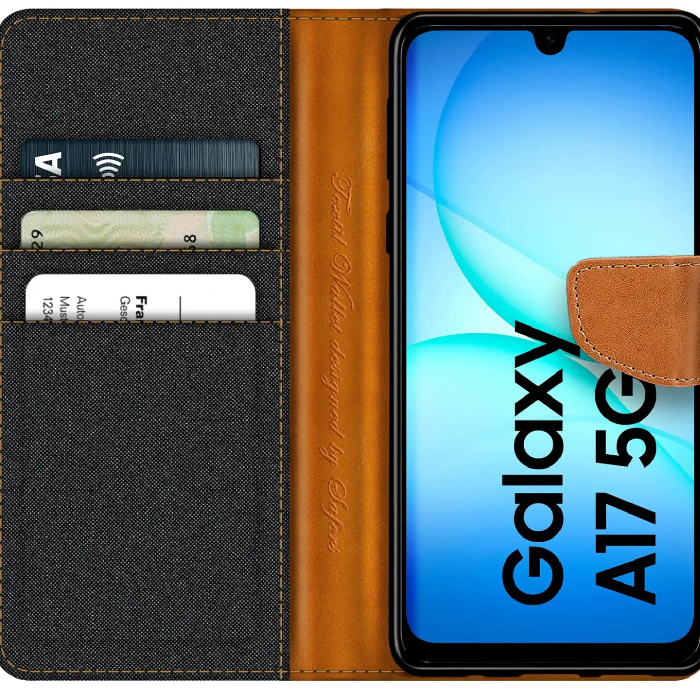Samsung Galaxy A17 5G - Jeanslook Klapphülle mit Kartenfach