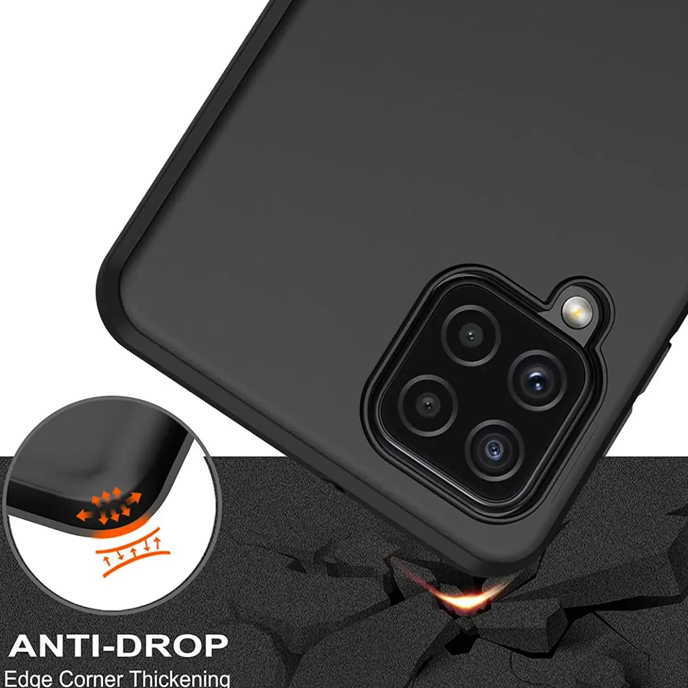 Samsung Galaxy A22 4G / M32 / M22 - Slim Silikon Backcover Schwarz