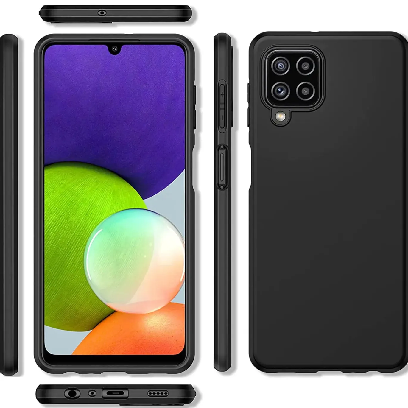 Samsung Galaxy A22 4G / M32 / M22 - Slim Silikon Backcover Schwarz