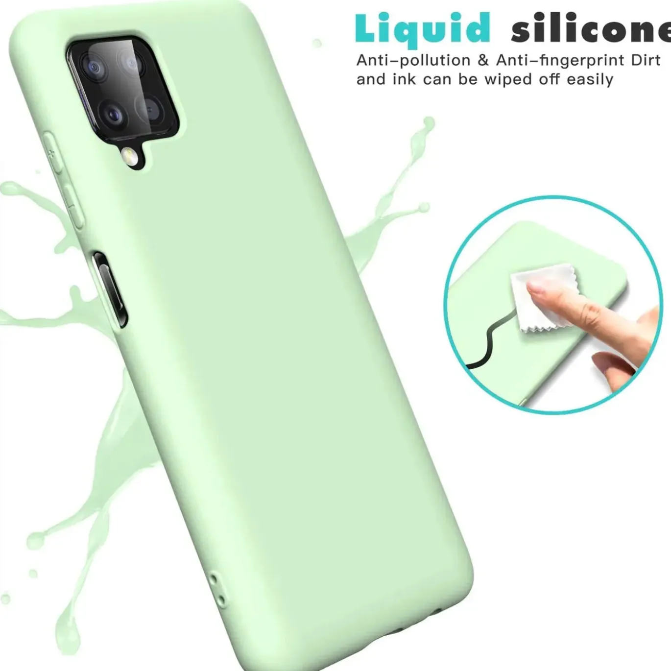 Samsung Galaxy A22 4G / M32 / M22 - Silikon Case mit Mikrofaser-Innenseite