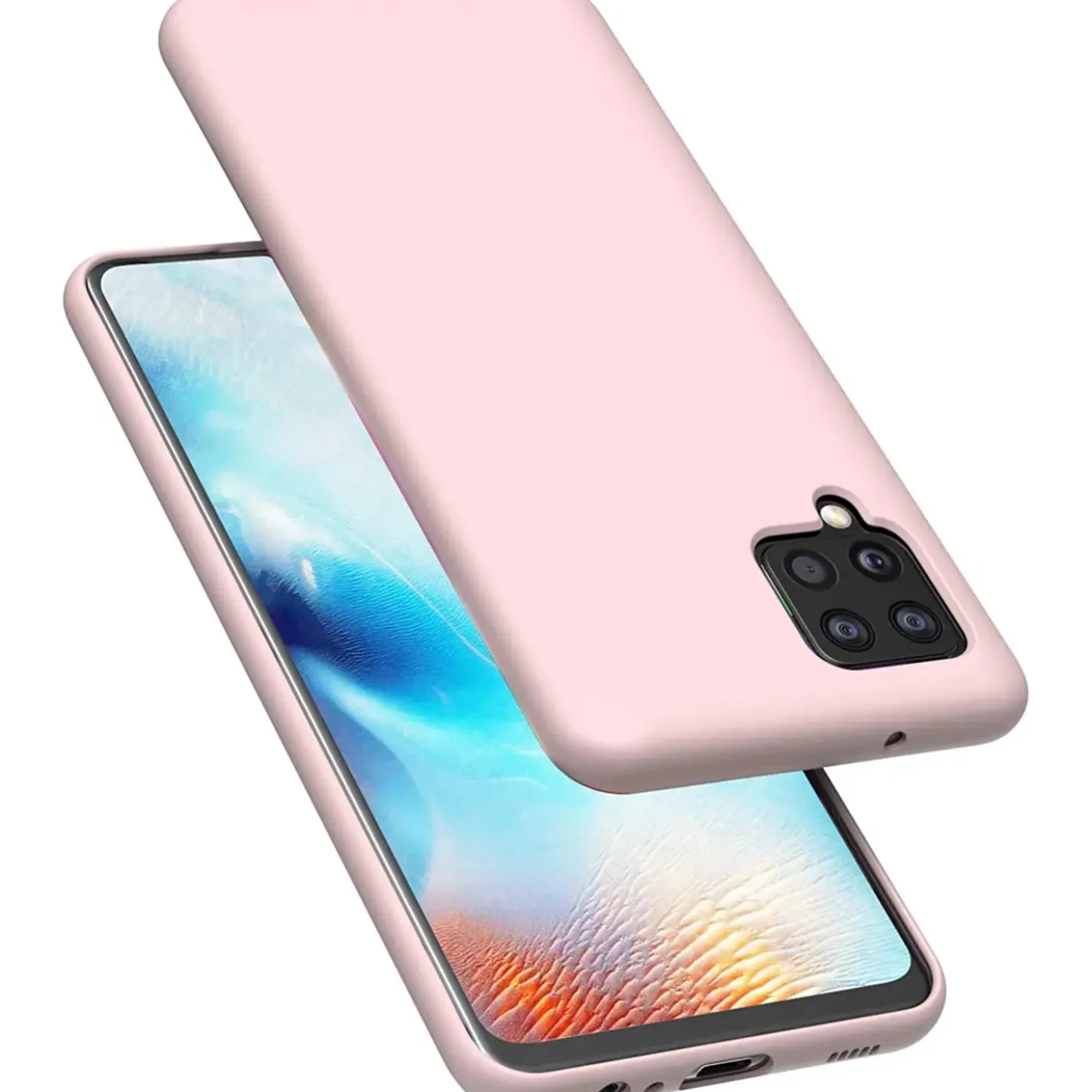 Samsung Galaxy A22 4G / M32 / M22 - Silikon Case mit Mikrofaser-Innenseite