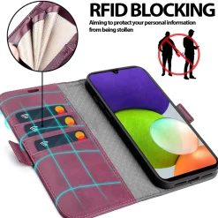 Samsung Galaxy A22 4G / M32 / M22 - Robuste Klapphülle mit RFID Block