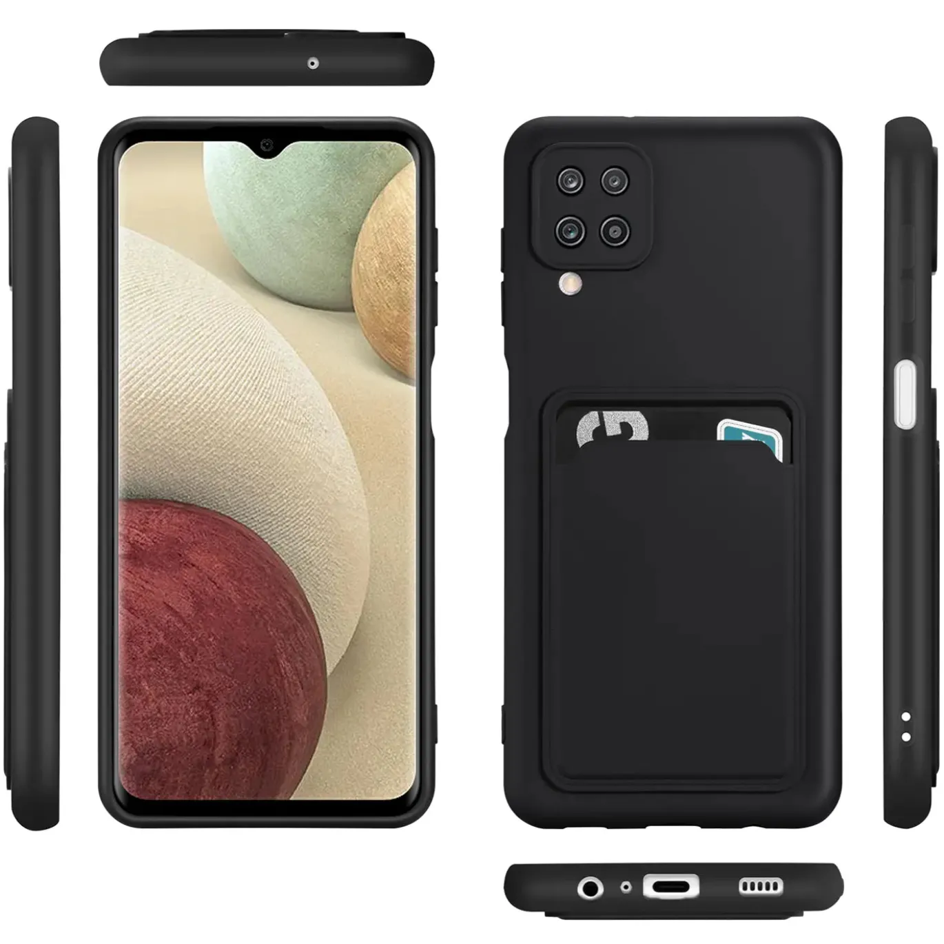 Samsung Galaxy A22 4G / M32 / M22 - Silikonhülle mit Kartenfach & Kameraschutz
