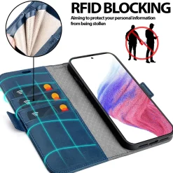 Samsung Galaxy A54 5G - Robuste Klapphülle mit RFID Block