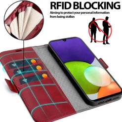 Samsung Galaxy A22 5G - Robuste Klapphülle mit RFID Block