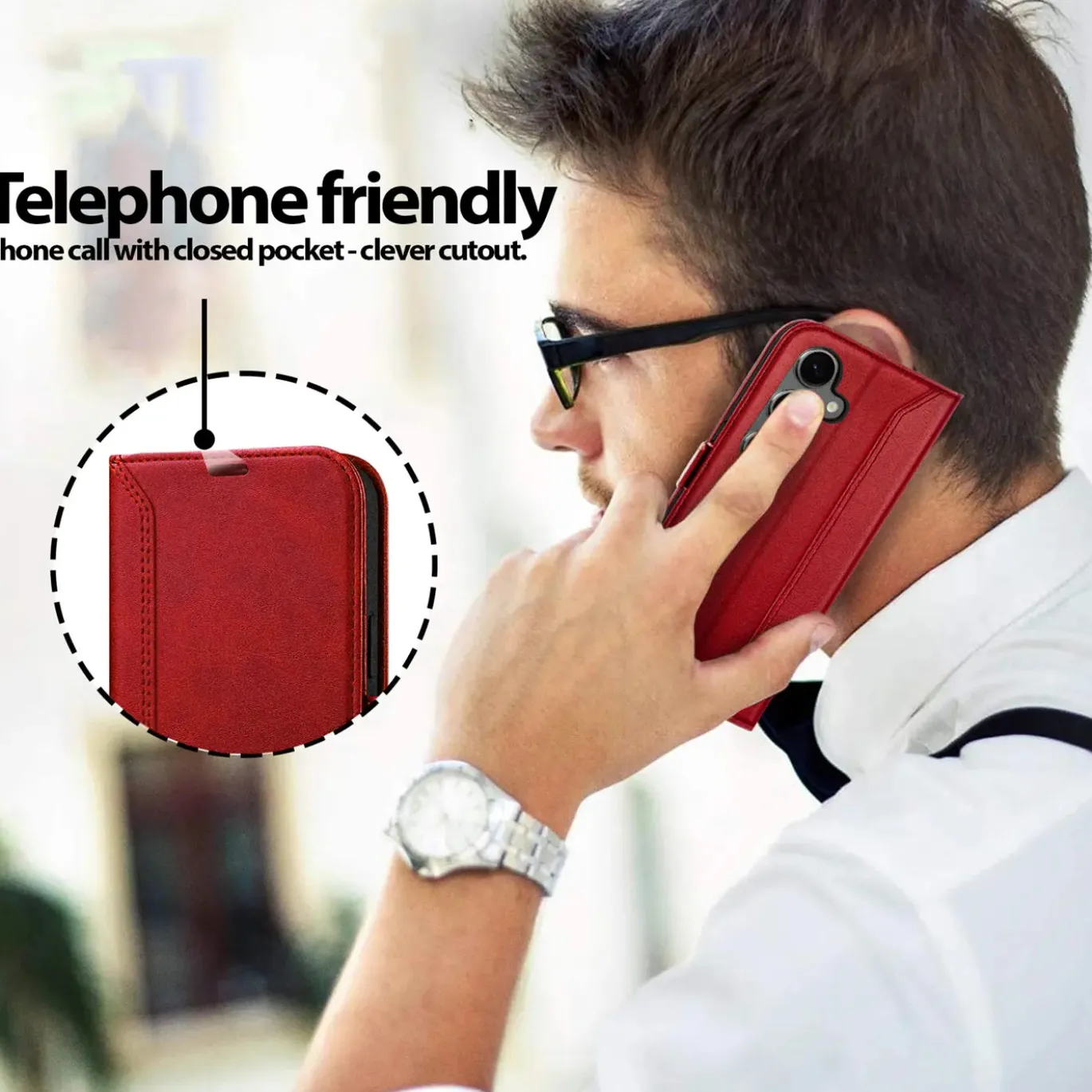 Samsung Galaxy A55 5G - Robuste Klapphülle mit RFID Block