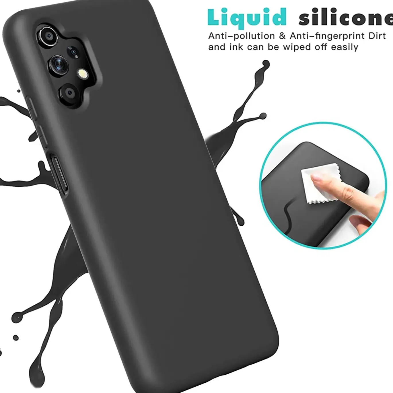 Samsung Galaxy A32 5G - Silikon Case mit Mikrofaser-Innenseite