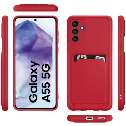 Samsung Galaxy A55 5G - Silikonhülle mit Kartenfach & Kameraschutz