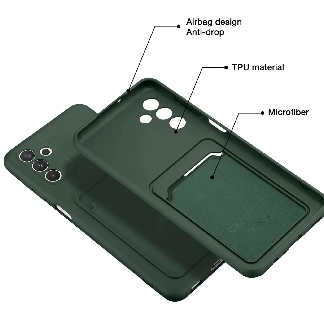 Samsung Galaxy A55 5G - Silikonhülle mit Kartenfach & Kameraschutz