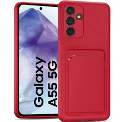 Samsung Galaxy A55 5G - Silikonhülle mit Kartenfach & Kameraschutz