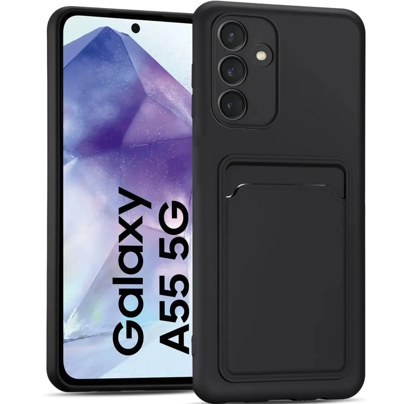 Samsung Galaxy A55 5G - Silikonhülle mit Kartenfach & Kameraschutz