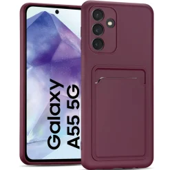 Samsung Galaxy A55 5G - Silikonhülle mit Kartenfach & Kameraschutz