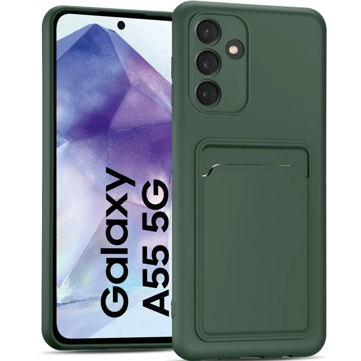 Samsung Galaxy A55 5G - Silikonhülle mit Kartenfach & Kameraschutz