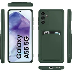 Samsung Galaxy A55 5G - Silikonhülle mit Kartenfach & Kameraschutz
