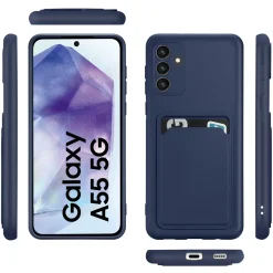 Samsung Galaxy A55 5G - Silikonhülle mit Kartenfach & Kameraschutz