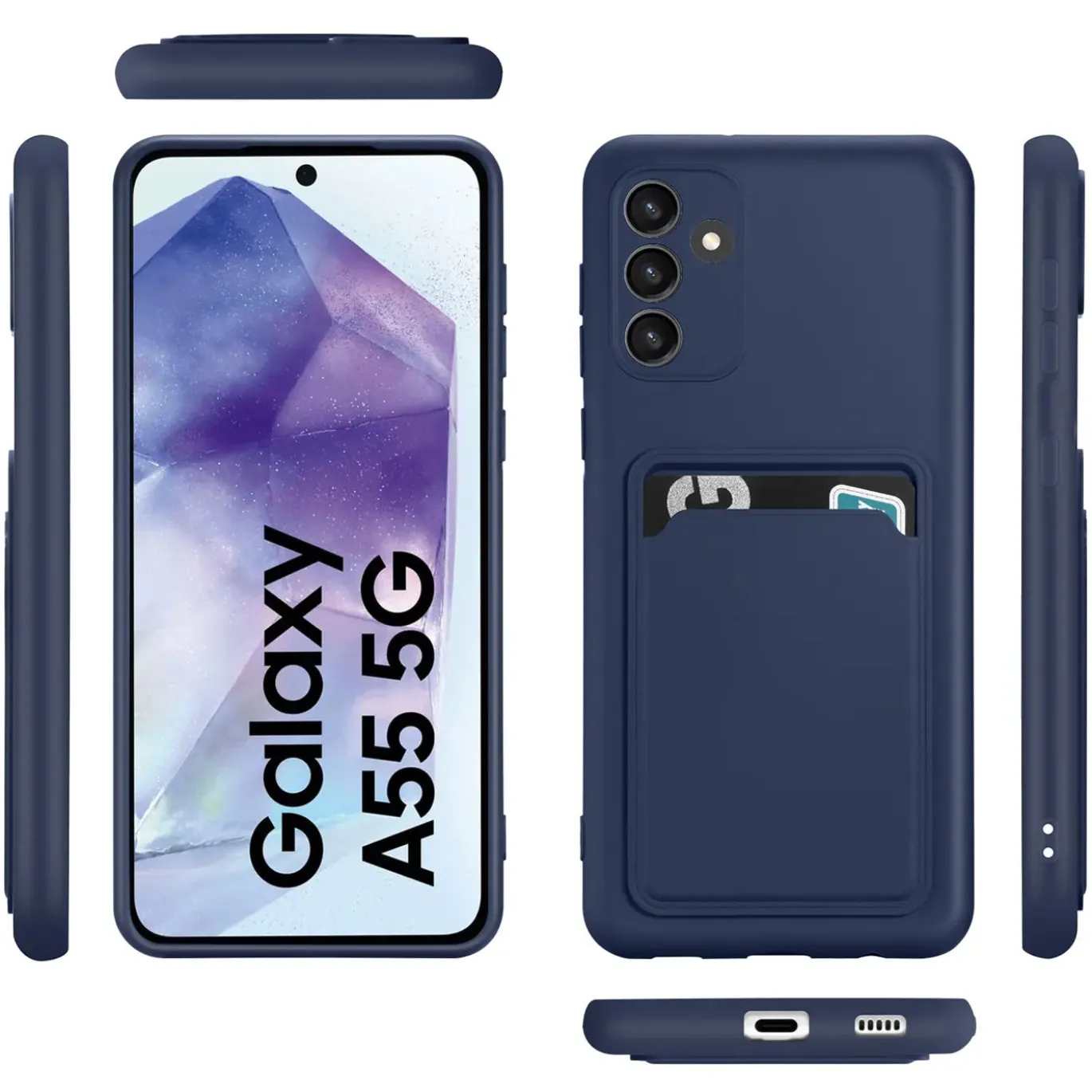 Samsung Galaxy A55 5G - Silikonhülle mit Kartenfach & Kameraschutz