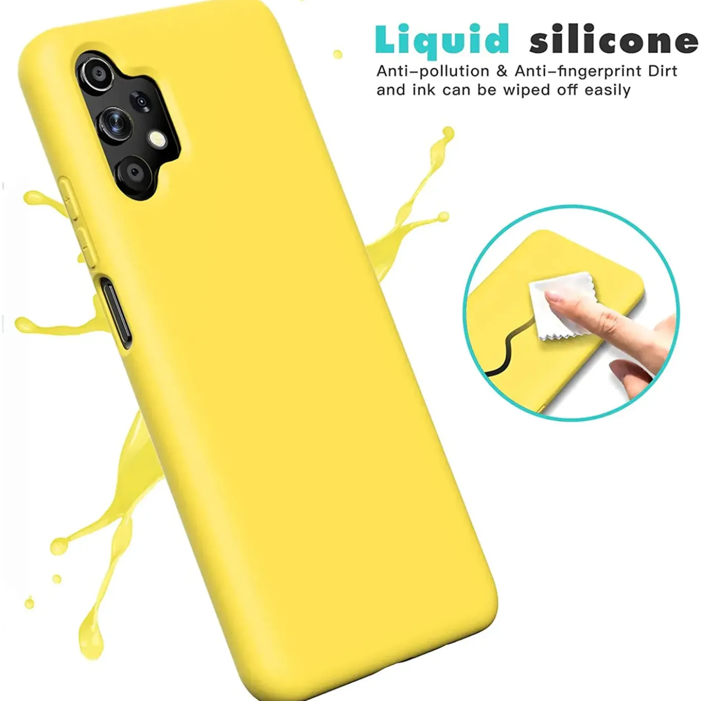 Samsung Galaxy A13 4G - Silikon Case mit Mikrofaser-Innenseite
