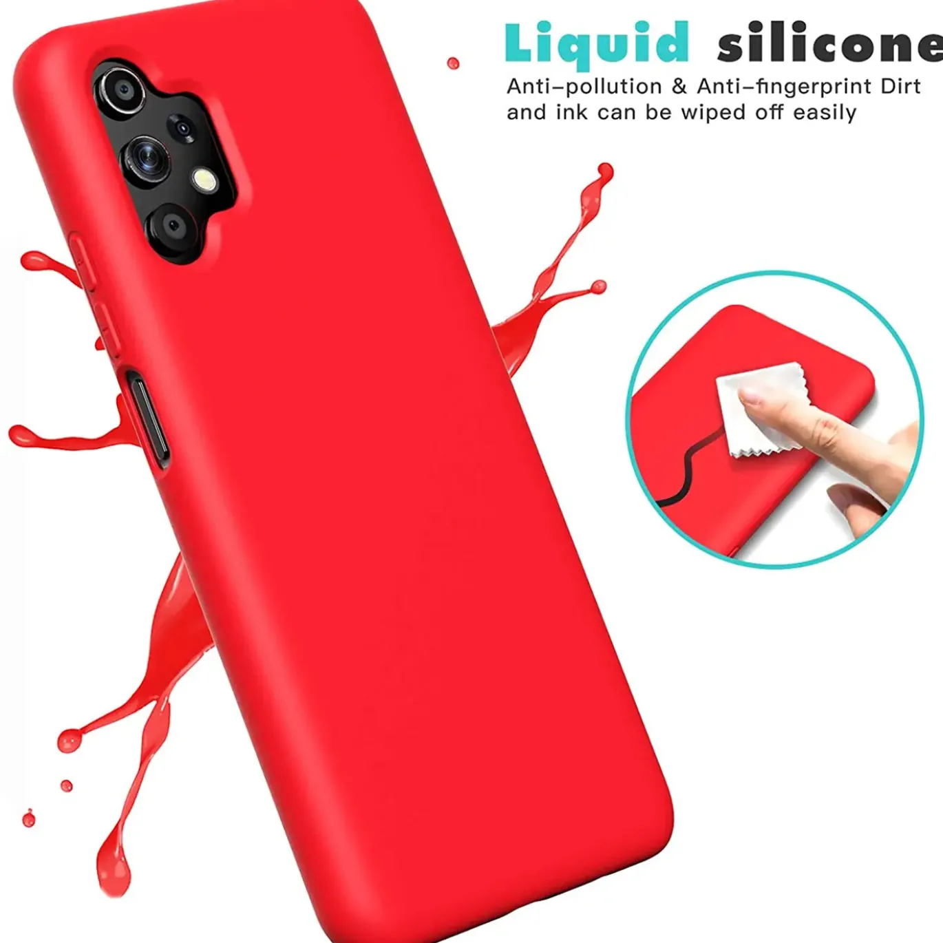 Samsung Galaxy A13 4G - Silikon Case mit Mikrofaser-Innenseite
