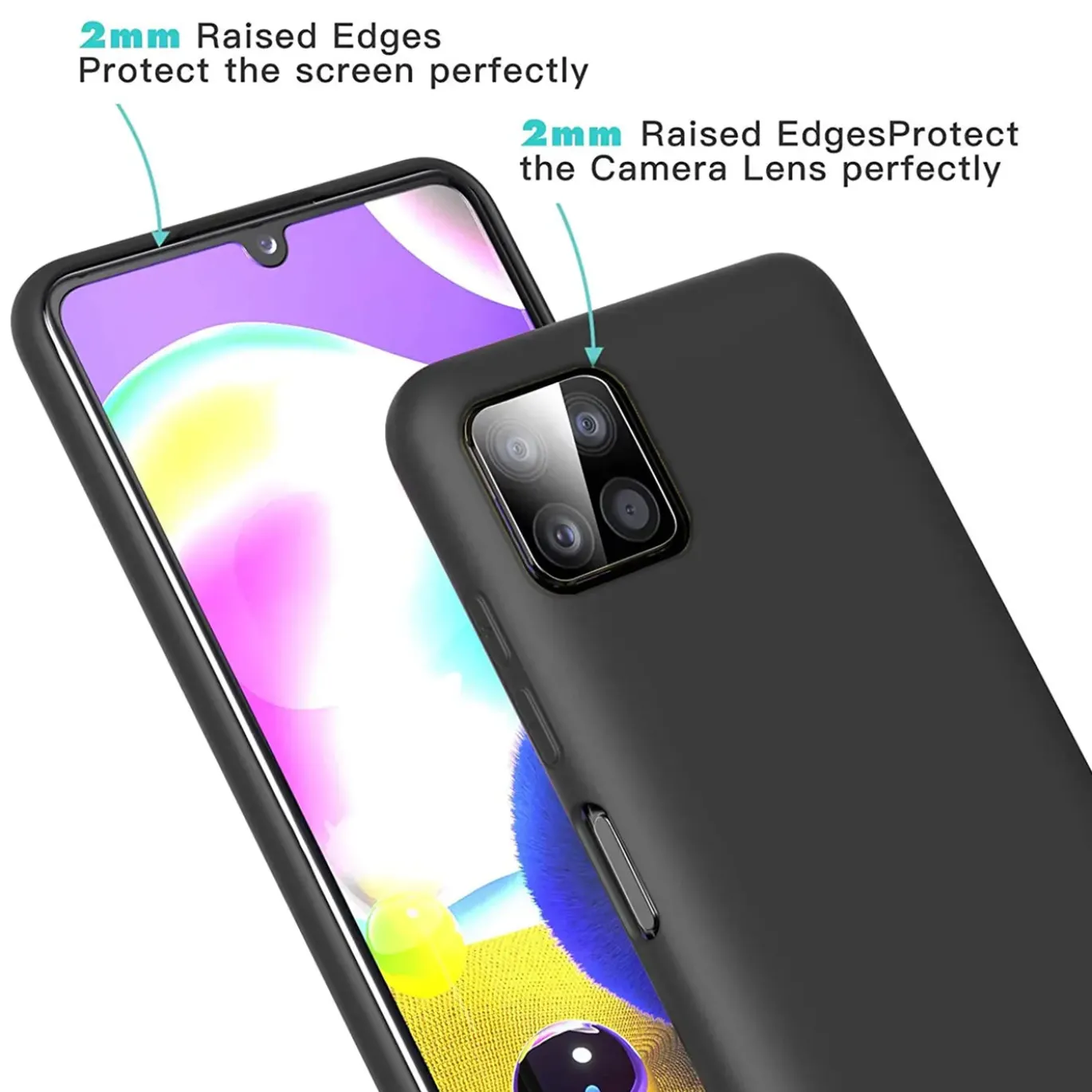 Samsung Galaxy A22 5G - Silikon Case mit Mikrofaser-Innenseite