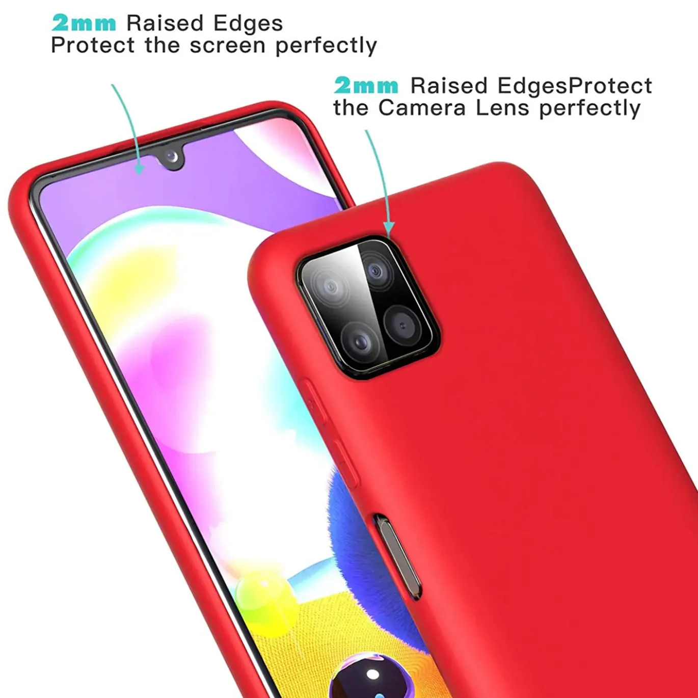 Samsung Galaxy A22 5G - Silikon Case mit Mikrofaser-Innenseite