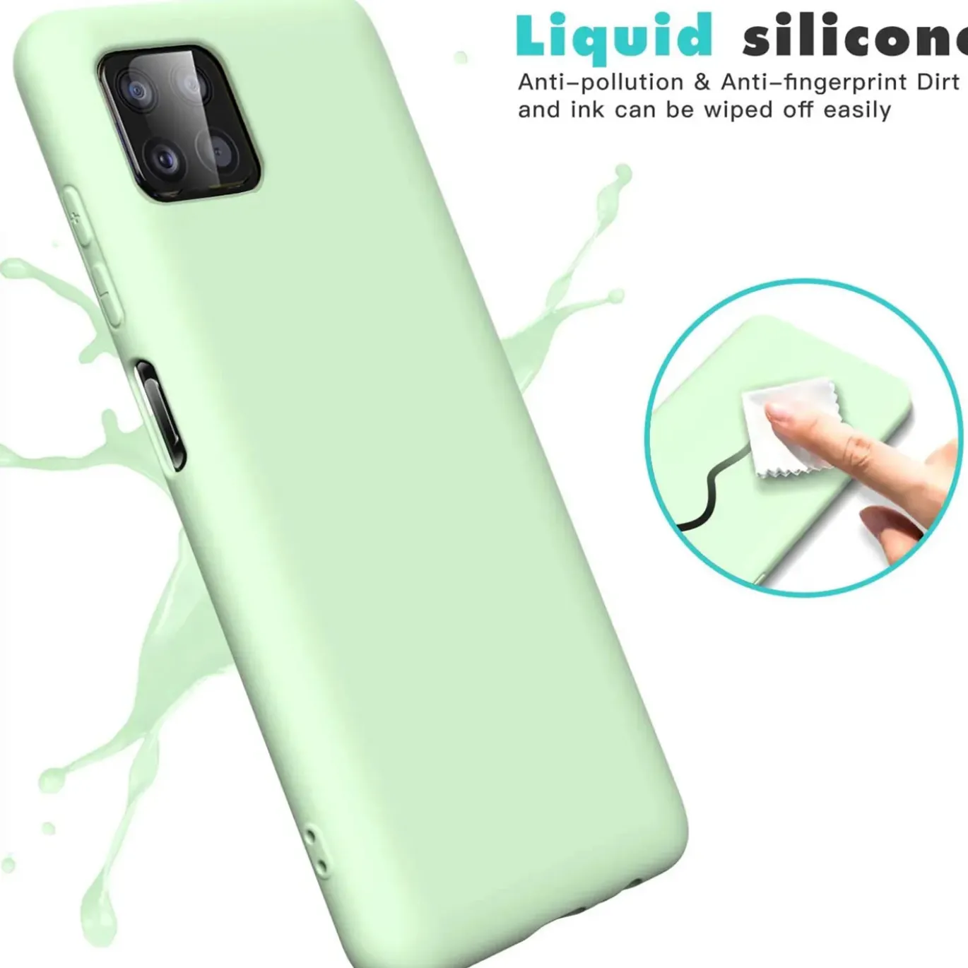 Samsung Galaxy A22 5G - Silikon Case mit Mikrofaser-Innenseite