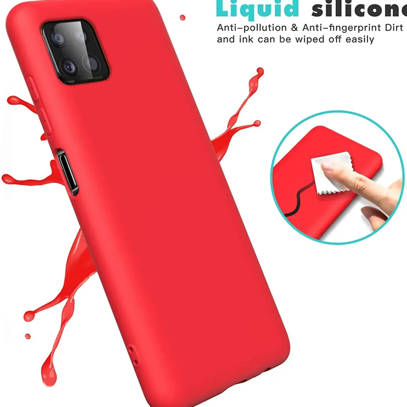 Samsung Galaxy A22 5G - Silikon Case mit Mikrofaser-Innenseite