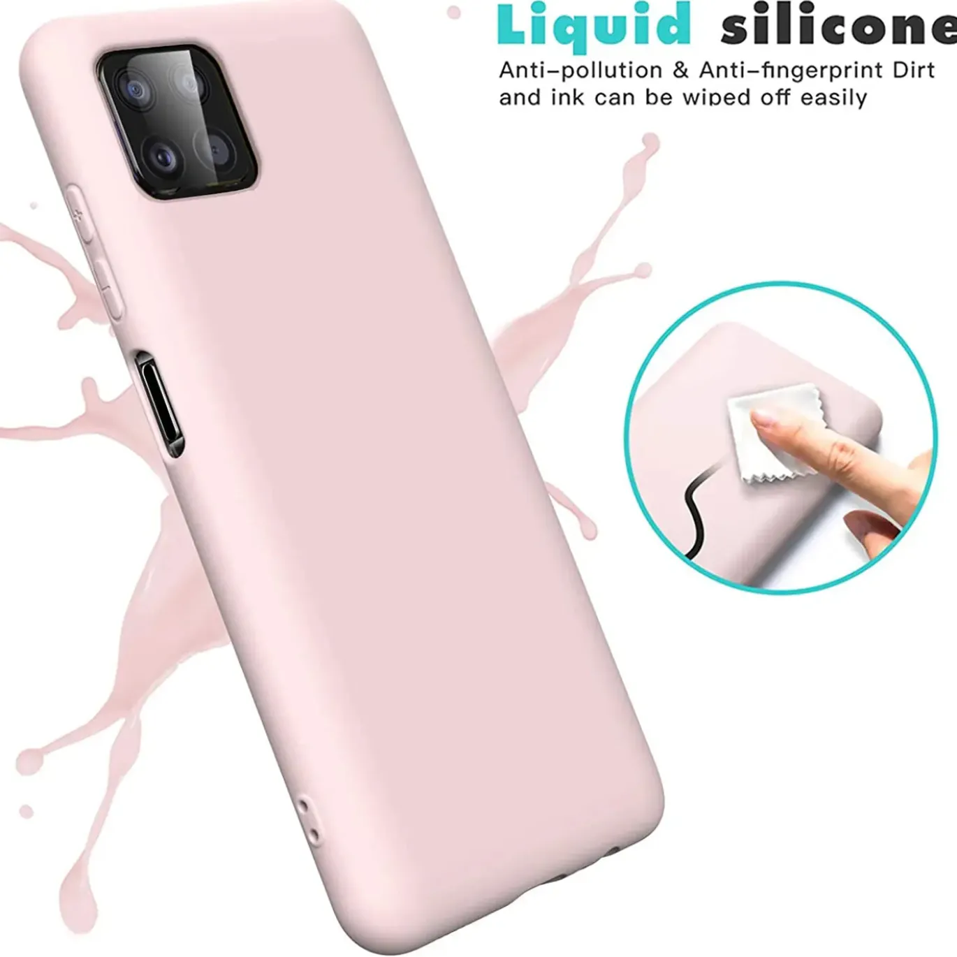 Samsung Galaxy A22 5G - Silikon Case mit Mikrofaser-Innenseite