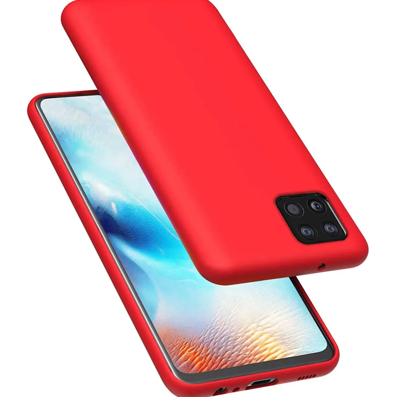Samsung Galaxy A22 5G - Silikon Case mit Mikrofaser-Innenseite