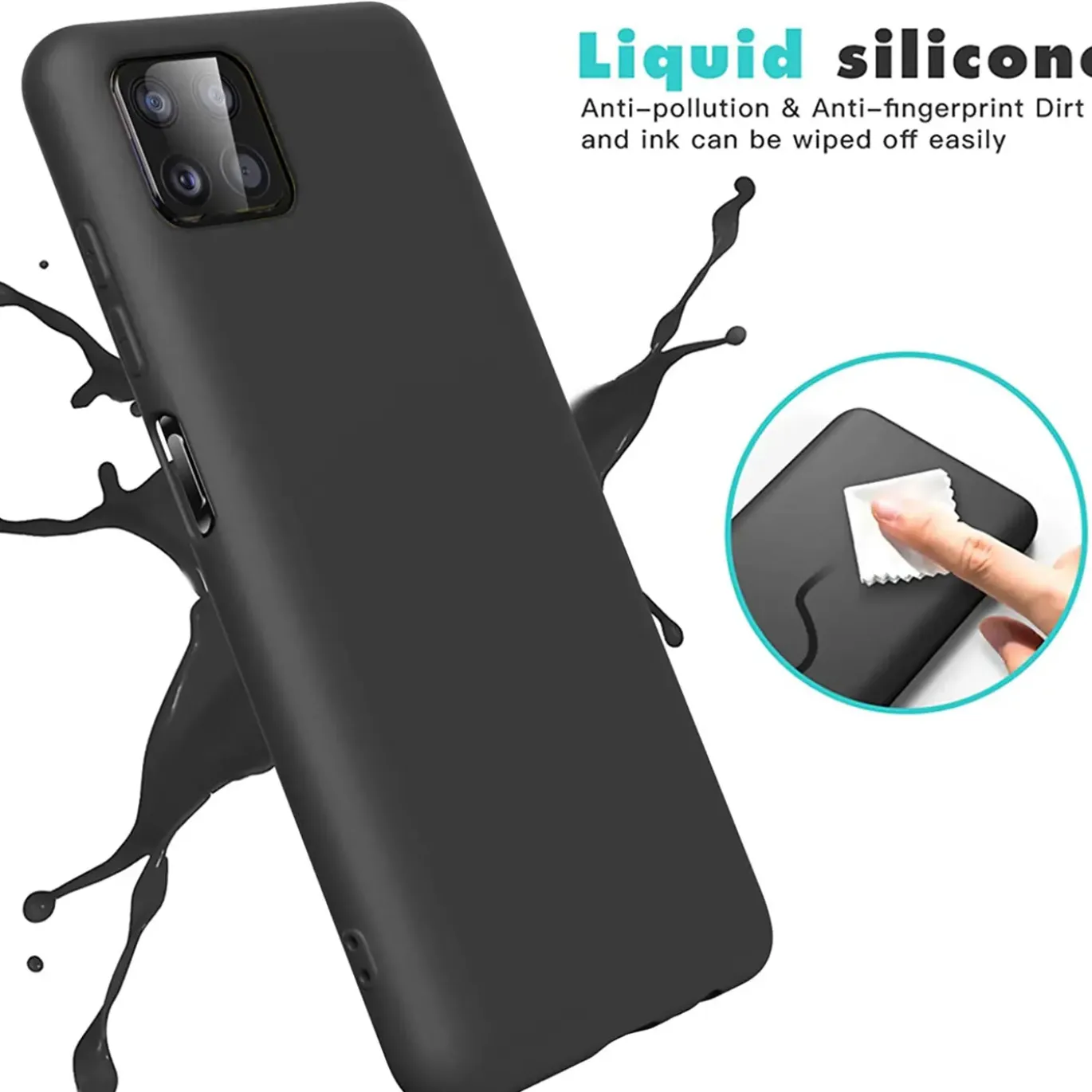 Samsung Galaxy A22 5G - Silikon Case mit Mikrofaser-Innenseite