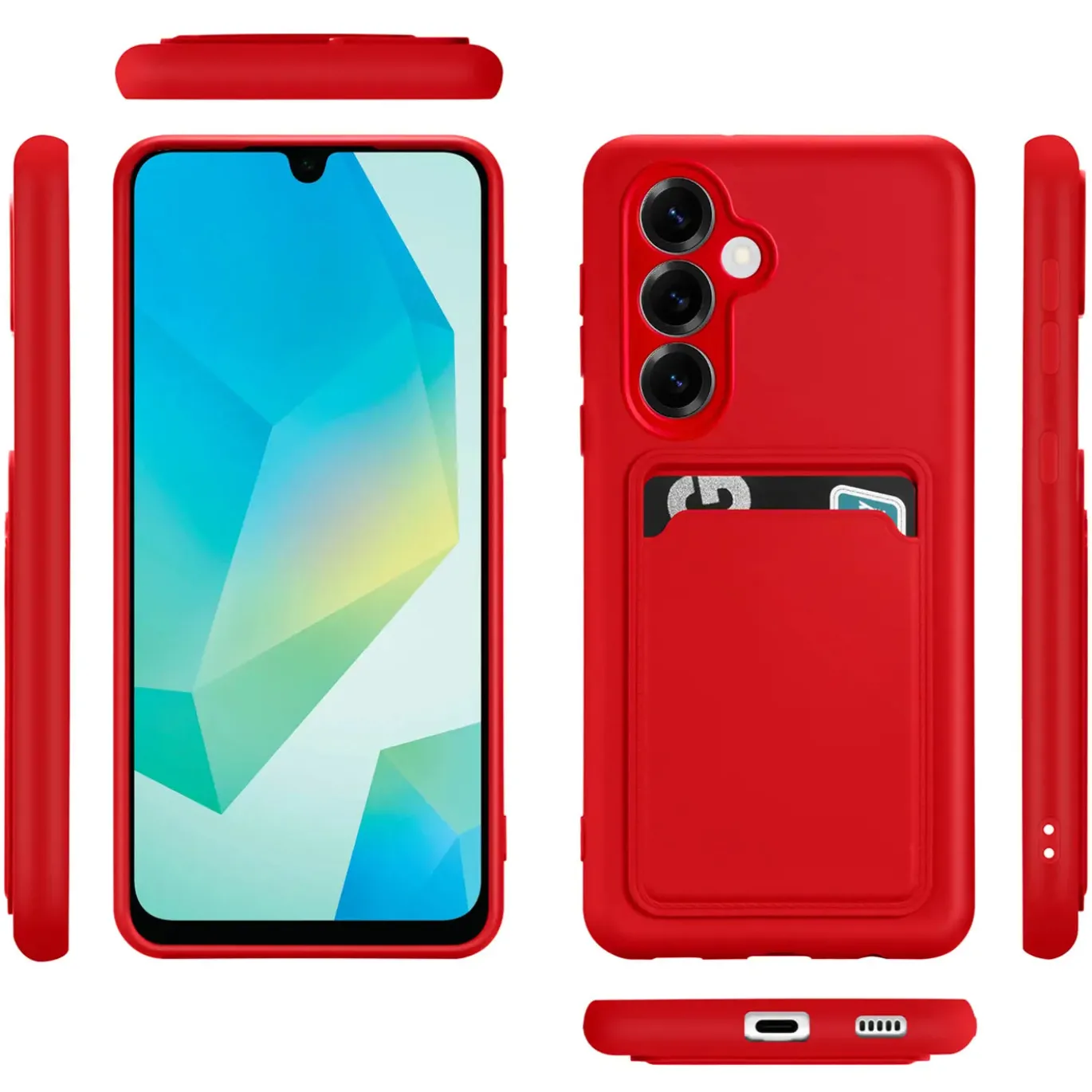 Samsung Galaxy A26 5G - Silikonhülle mit Kartenfach & Kameraschutz
