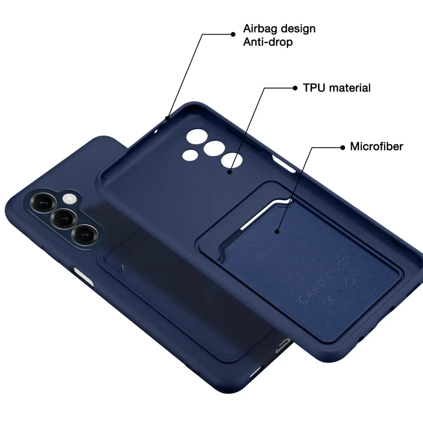 Samsung Galaxy A26 5G - Silikonhülle mit Kartenfach & Kameraschutz