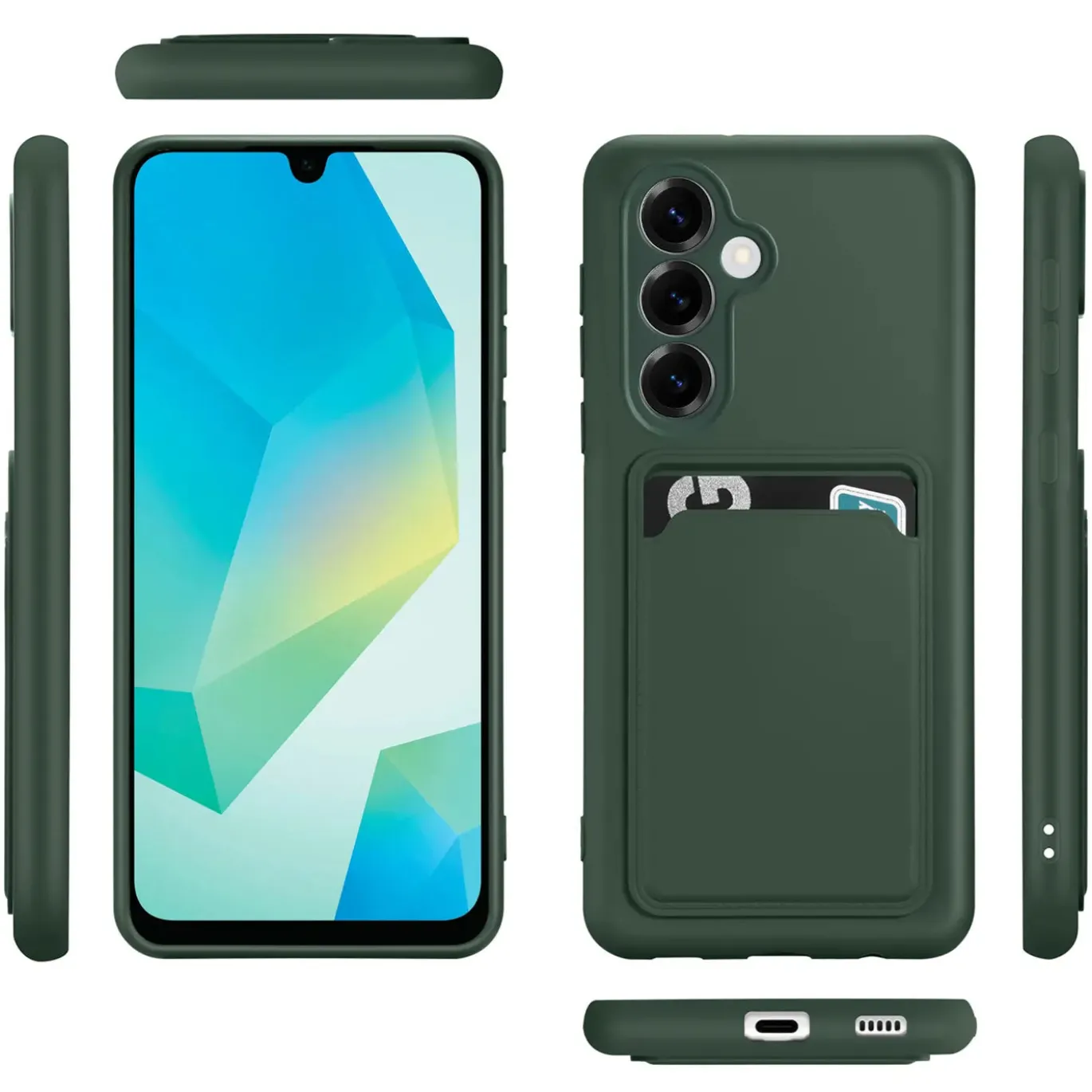 Samsung Galaxy A16 5G - Silikonhülle mit Kartenfach & Kameraschutz