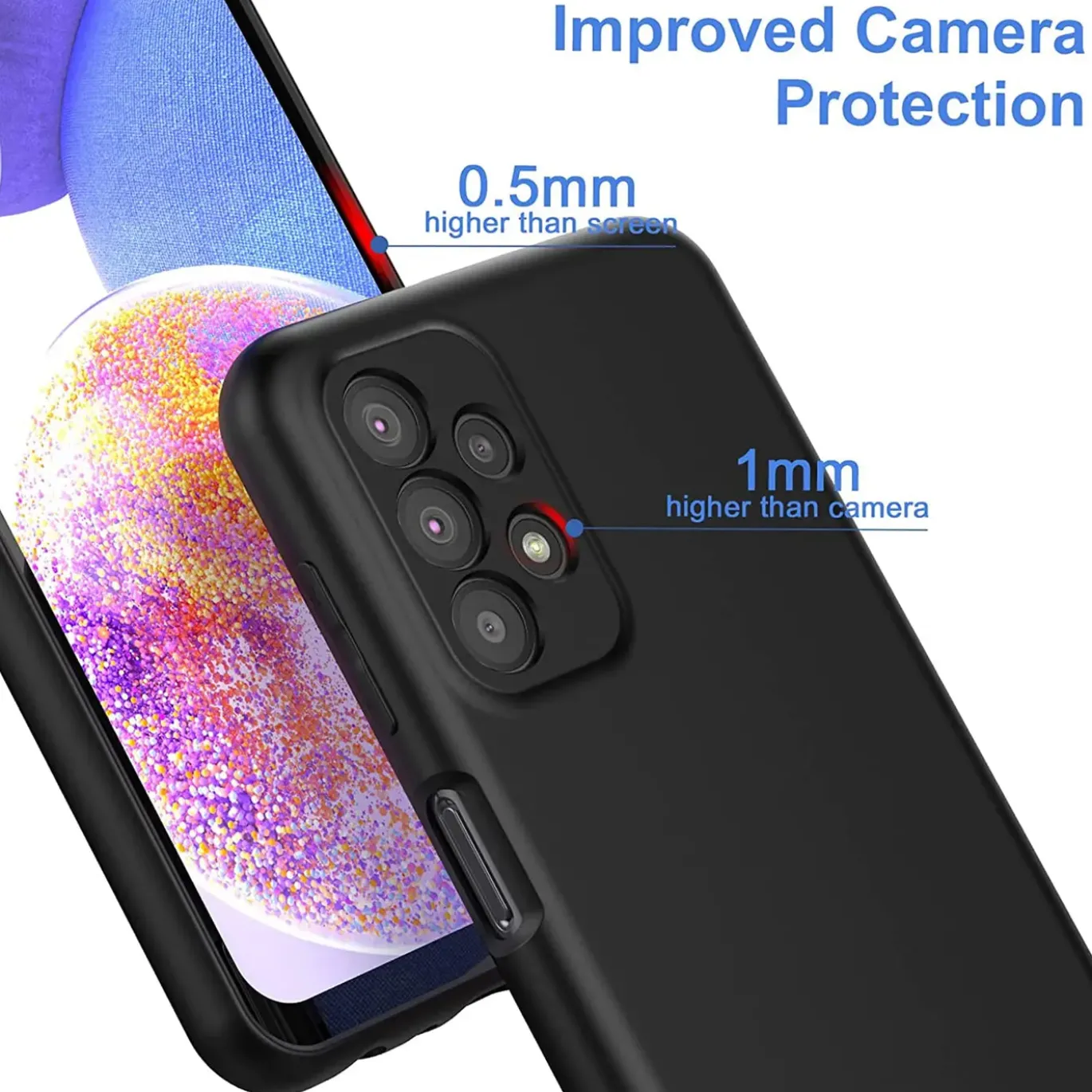 Samsung Galaxy A23 5G - Silikon Case mit Mikrofaser-Innenseite