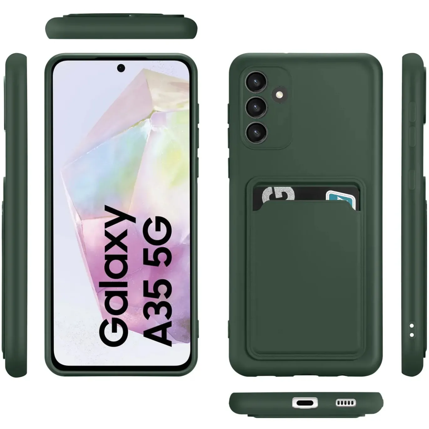 Samsung Galaxy A35 5G - Silikonhülle mit Kartenfach & Kameraschutz