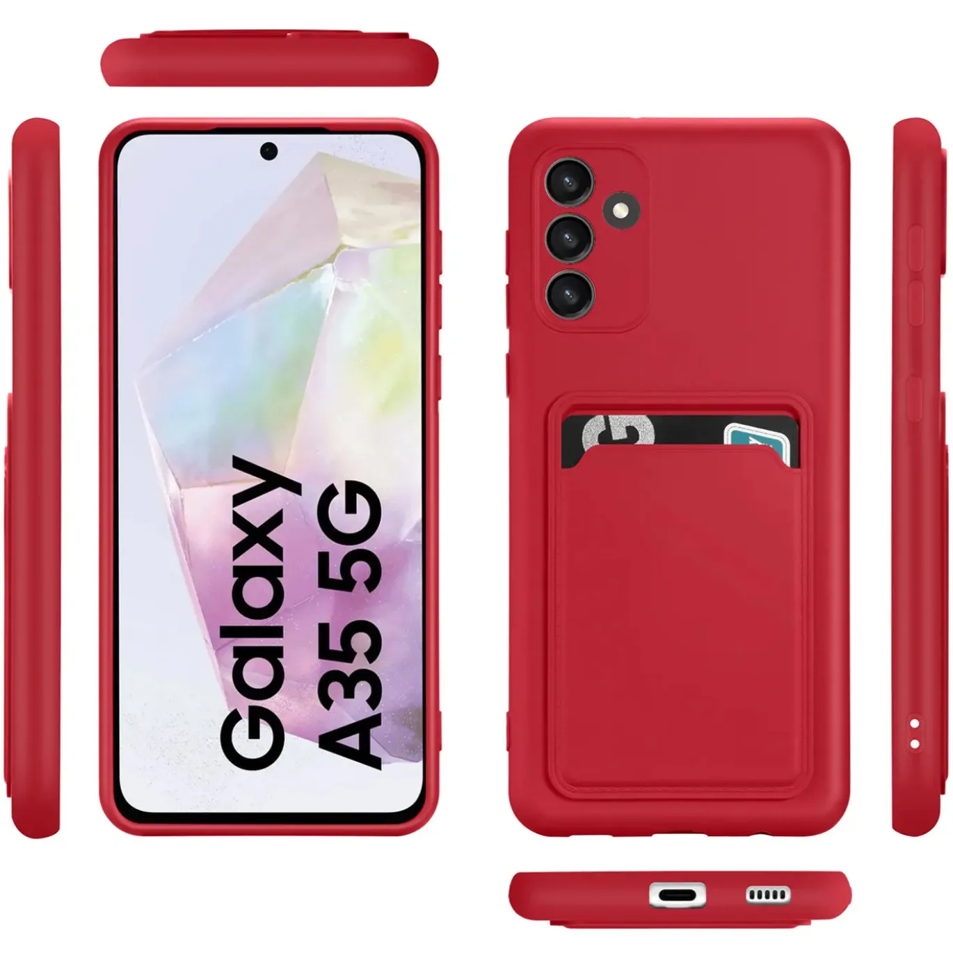 Samsung Galaxy A35 5G - Silikonhülle mit Kartenfach & Kameraschutz