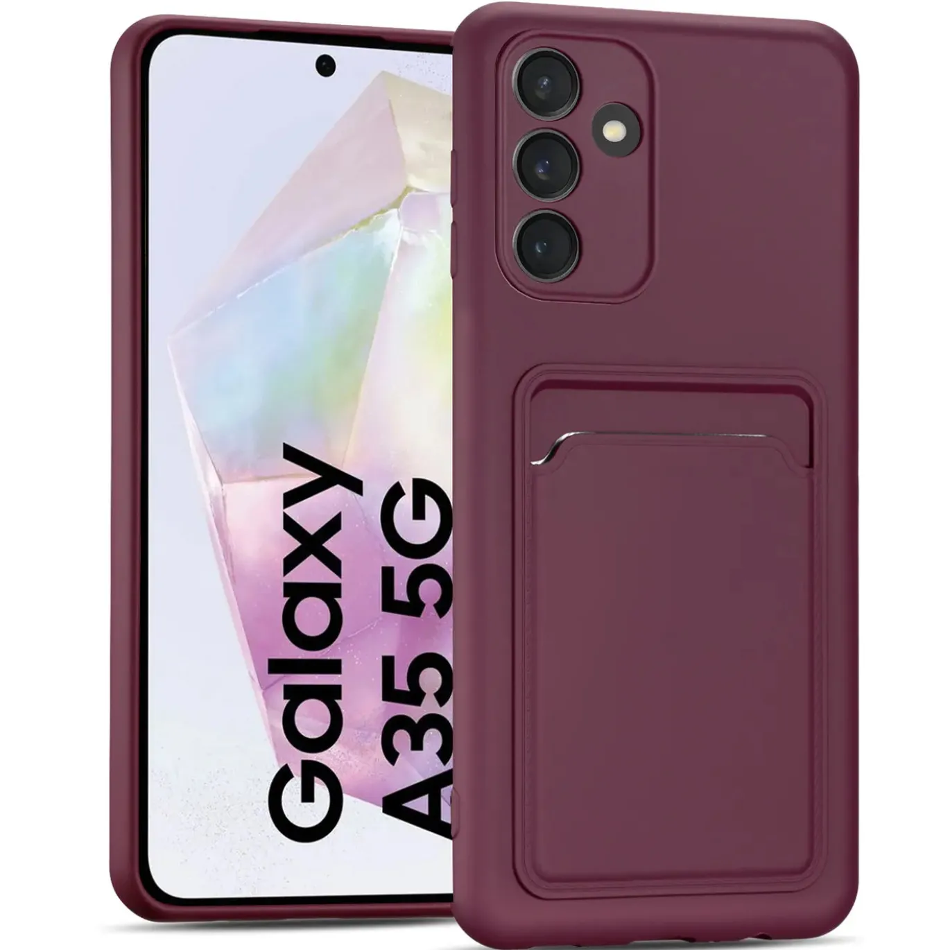 Samsung Galaxy A35 5G - Silikonhülle mit Kartenfach & Kameraschutz
