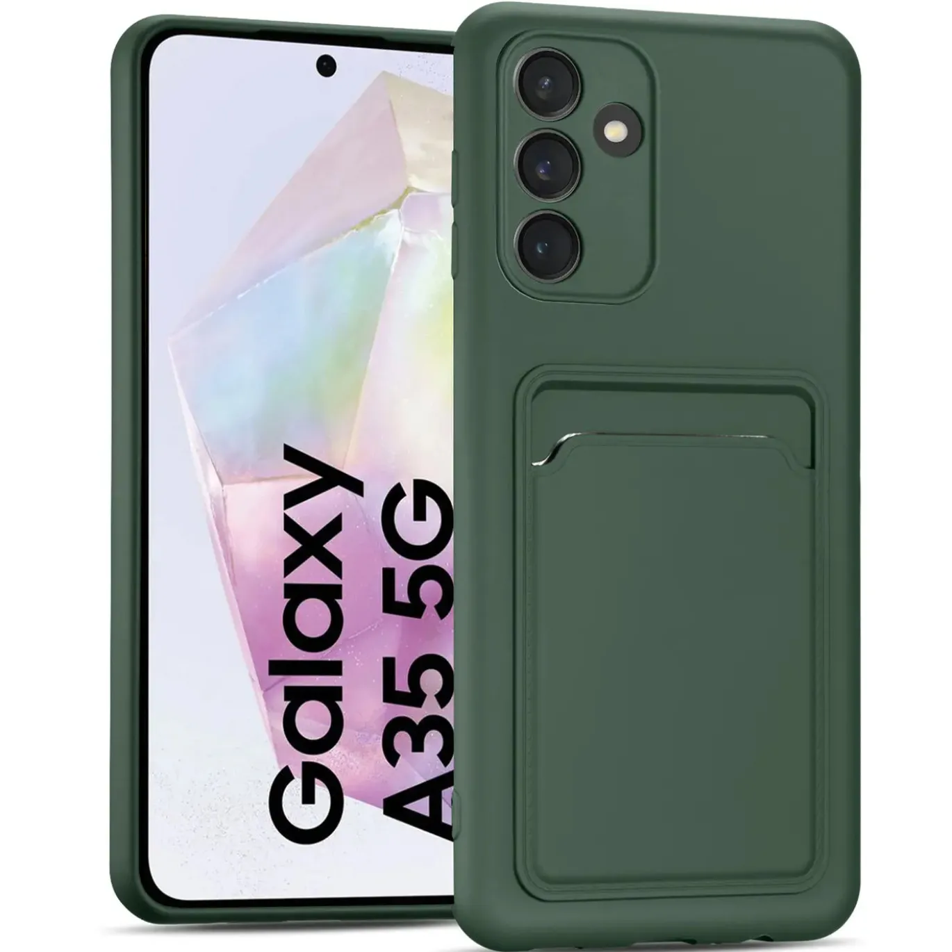 Samsung Galaxy A35 5G - Silikonhülle mit Kartenfach & Kameraschutz