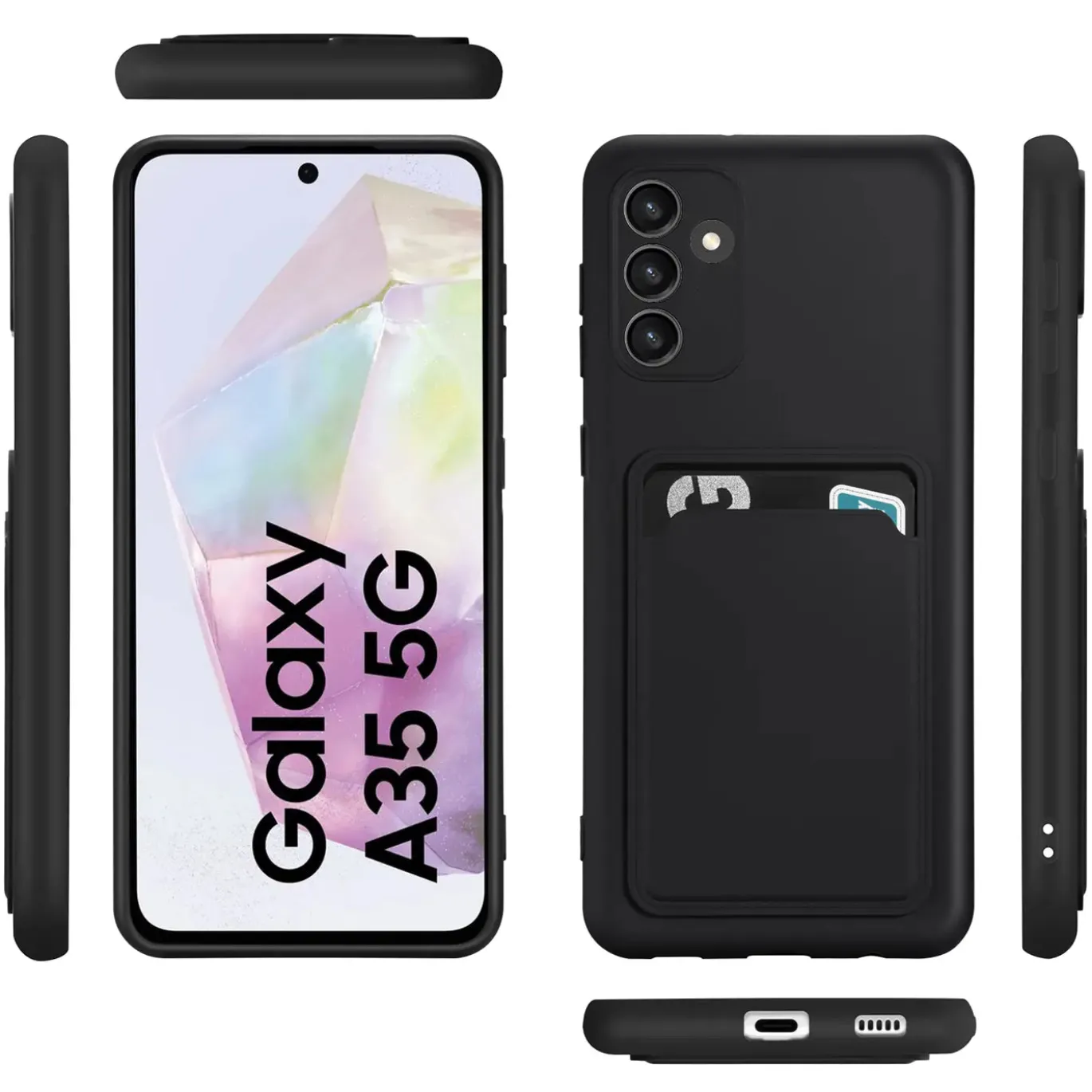 Samsung Galaxy A35 5G - Silikonhülle mit Kartenfach & Kameraschutz