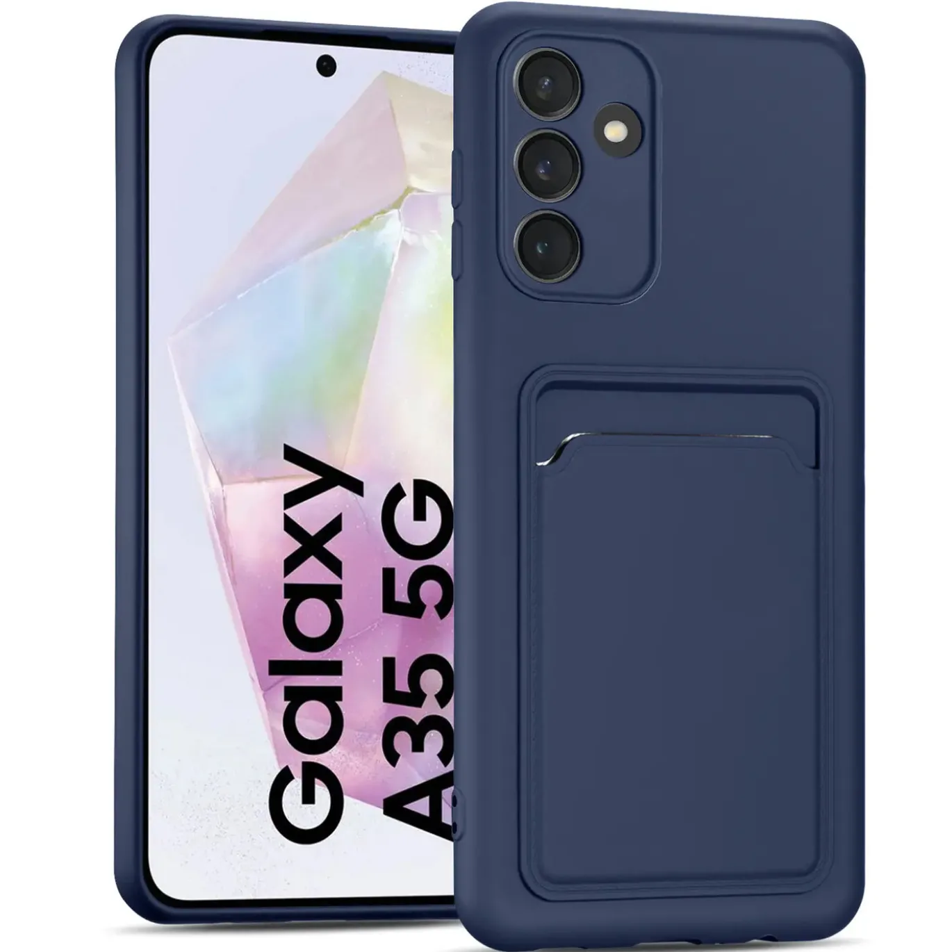 Samsung Galaxy A35 5G - Silikonhülle mit Kartenfach & Kameraschutz